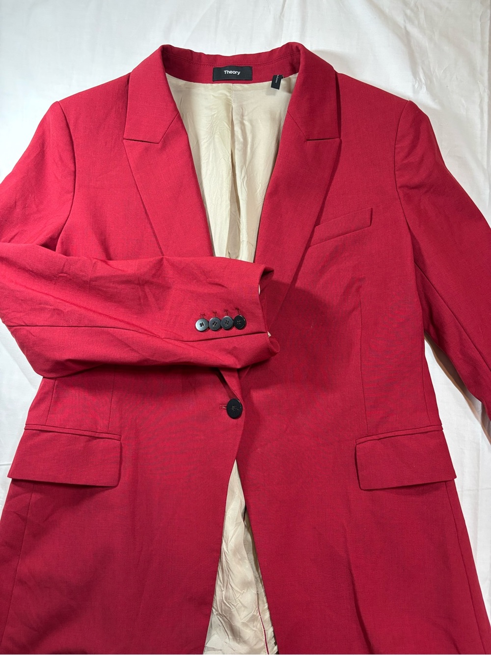 Theory Women's Red Single-Button Blazer